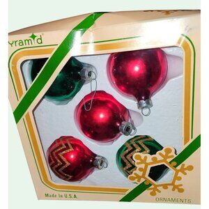 Vintage Pyramid Christmas Ornaments Set MCM